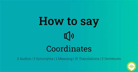 co-ords pronunciation|How to pronounce COORD in English